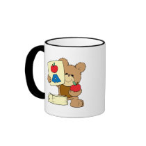 cute school teddy bear A is for Apple Mugs