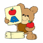 cute school teddy bear A is for Apple photo sculptures