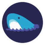 Cute Shark Round Stickers