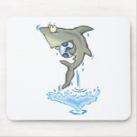 cute shark with ball mousepads