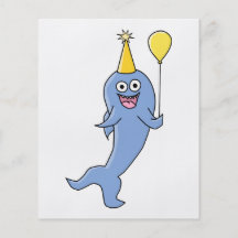 Cute Shark with Birthday Balloon. Flyers