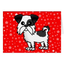 Cute Shih Tzu Cartoon Shirt Black and White Card