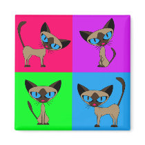 Cute Siamese Cats Fridge Magnets