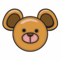 cute silly baby bear face photo sculptures