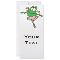 cute silly ballerina ballet froggy frog rack card