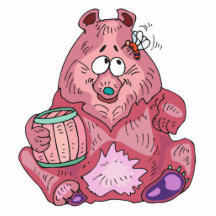 cute silly bear with honey acrylic cut out