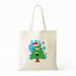 cute silly cartoon christmas tree character bags