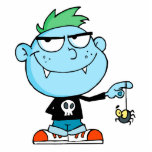 cute silly funny vampire kid cartoon character photo sculptures