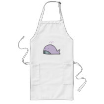 cute silly lavender whale aprons