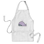 cute silly lavender whale aprons