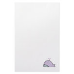 cute silly lavender whale stationery paper