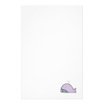 cute silly lavender whale stationery paper