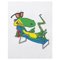 cute silly lounging sun lizard cartoon flyers