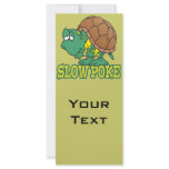 cute silly slow poke turtle cartoon full color rack card