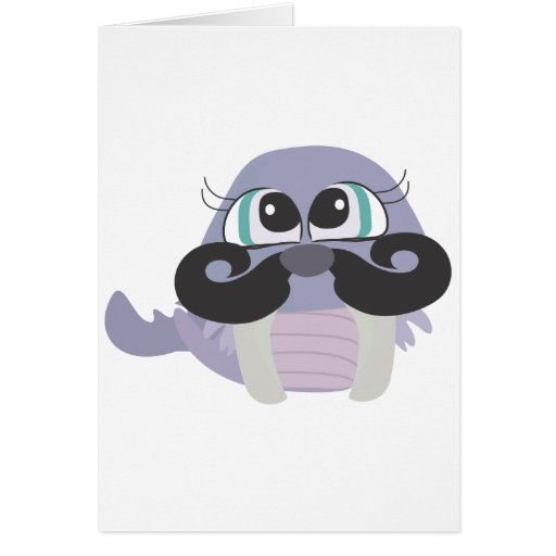 Walrus Moustache Cards, Photo Card Templates, Invitations & More