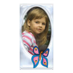 Cute silver photo frame with butterfly photo cards