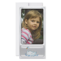 Cute silver photo frame with cute swan