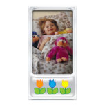 Cute silver photo frame with flower - Photo Card photo cards