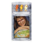 Cute silver photo frame with seahorses photo cards