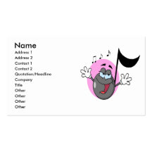 cute singing music musical note cartoon character business card