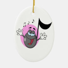 cute singing music musical note cartoon character christmas ornament