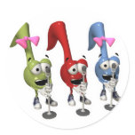 cute singing music notes stickers