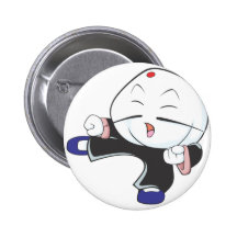 Cute Siopao KungFu Martial Arts Cartoon Shirt Pinback Button