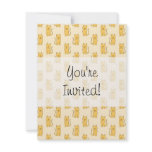 Cute Sitting Ginger Cat. Patterned. Custom invitations