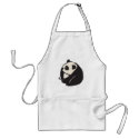 cute sitting panda bear aprons