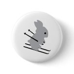 cute ski bunny  snow skiing buttons