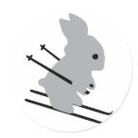 cute ski bunny  snow skiing stickers