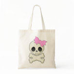 Cute Skull n Crossbones with Bat Bow Tote Bags