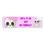 Cute Skull n Crossbones with Bat Bow bumper stickers