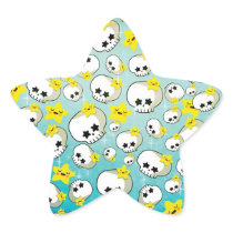 Cute Skulls And Stars Pattern Sticker