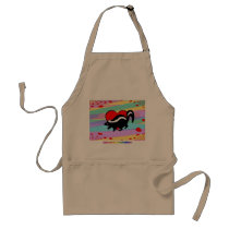 Cute Skunk Heart. Happy Anti-Valentines Day! Apron
