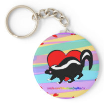 Cute Skunk Heart. Happy Anti-Valentines Day! Keychains