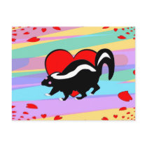 Cute Skunk Heart. Happy Anti-Valentines Day! Post Card