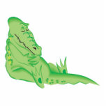 cute sleeping alligator photo sculptures