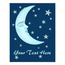 Cute Sleeping Moon Invitations