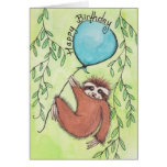 Cute Sloth Happy Birthday Greeting Card