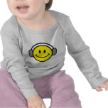 cute smiley face with headphones t-shirt