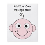 Cute Smiling Baby. Custom Text. Vector on White. flyers