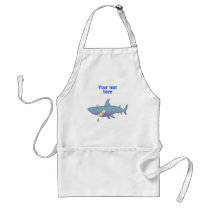 Cute Smiling Cartoon Shark Customisable Template Aprons