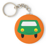 Cute smiling green cartoon car key chain keychains