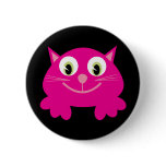 Cute Smiling Pink Cartoon Cat Customisable Black buttons