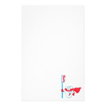 Cute Smiling Superhero Tooth With Toothbrush Stationery