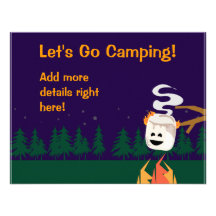 Cute Smores Camping Trip or Party Personalized Invites