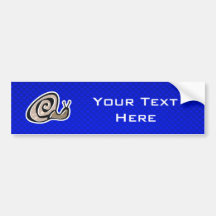 Cute Snail; Blue Bumper Stickers
