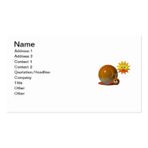 Cute snail with smiling sun business card