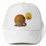 Cute snail with smiling sun hats